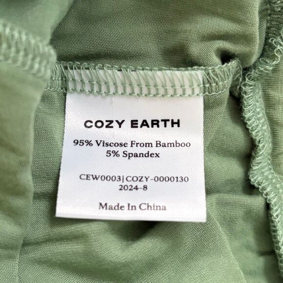 Cozy Earth Bamboo Classic Pajama Shorts Green L - Picture 5 of 5